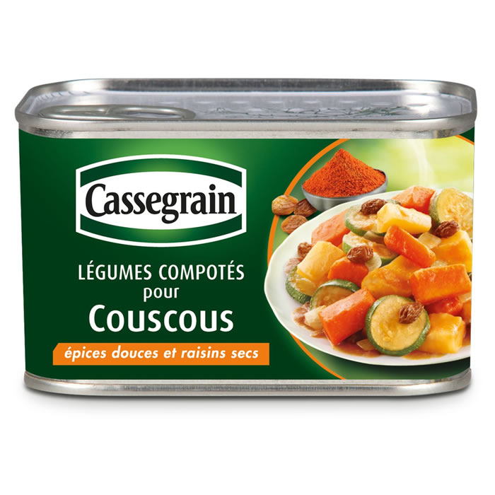 CASSEGRAIN - LEGUMES COMPOTES POUR COUSCOUS Boite de 375g