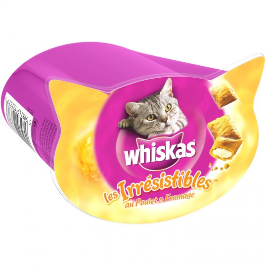 WHISKAS - FRIANDISES AU POULET ET FROMAGE LES IRRESISTIBLES Boite de 105g