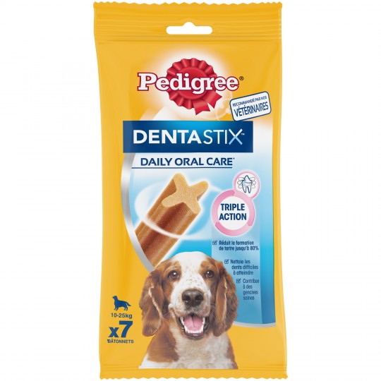 PEDIGREE - FRIANDISES POUR CHIEN DE 10 / 25kg DENTASTIX Sachet de 7