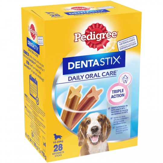PEDIGREE - FRIANDISES POUR CHIEN DE 10 / 25kg DENTASTIX Boite de 28
