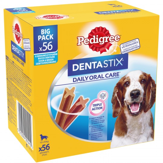 PEDIGREE - FRIANDISES POUR CHIEN DE 10 / 25kg DENTASTIX Boite de 56
