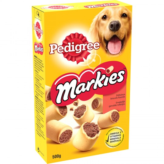 PEDIGREE - FRIANDISES FOURREES AUX VIANDES MARKIES Boite de 500g