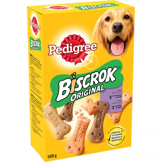 PEDIGREE - FRIANDISES 3 VARIETES BISCROK ORIGINAL Boite de 500g