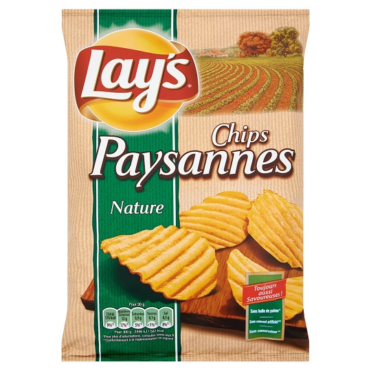 LAY\'S - CHIPS PAYSANNES NATURE Paquet de 155g
