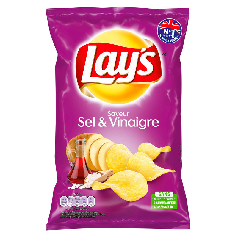 LAY\'S - CHIPS SAVEUR SEL ET VINAIGRE Paquet de 130g