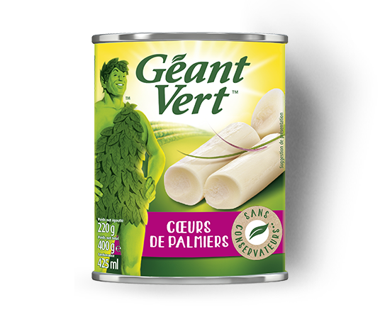 GEANT VERT - CŒURS DE PALMIER Boite de 220g net égoutté
