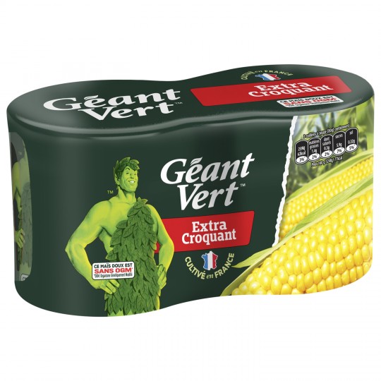 GEANT VERT - MAÏS DOUX EXTRA CROQUANT 2 boites de 285g net égoutté