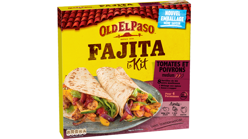 OLD EL PASO - KIT POUR FAJITA TOMATES POIVRONS MEDIUM Boite de 500g
