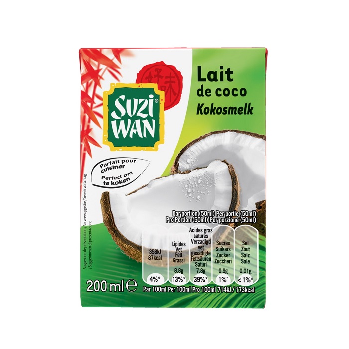 SUZI WAN - LAIT DE COCO Brique de 200ml