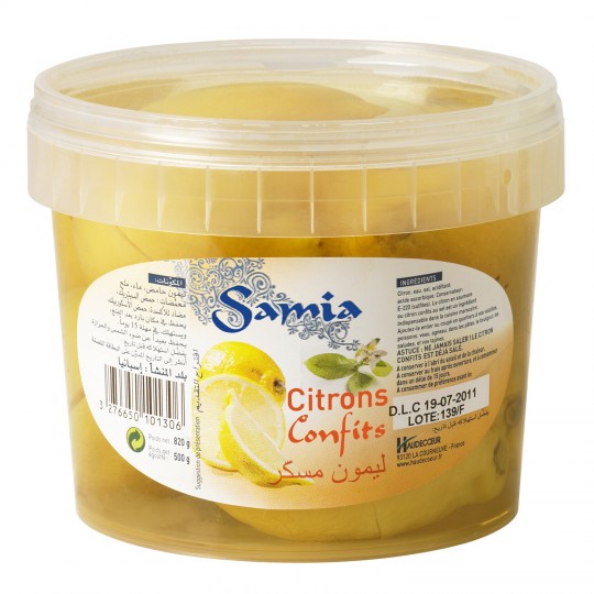 SAMIA - CITRONS CONFITS Pot de 500g net égoutté