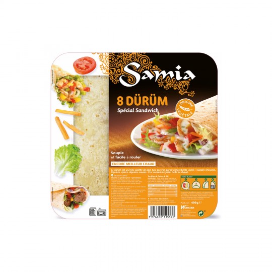 SAMIA - TORTILLAS DÜRÜM SPECIAL SANDWICH Paquet de 8
