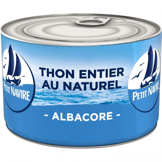 PETIT NAVIRE - THON ENTIER AU NATUREL ALBACORE Boite de 280g net égoutté