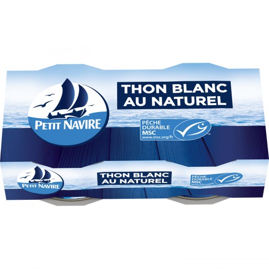 PETIT NAVIRE - THON BLANC AU NATUREL GERMON 2 boites de 56g net égoutté