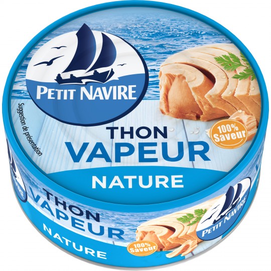 PETIT NAVIRE - THON ENTIER VAPEUR Boite de 130g