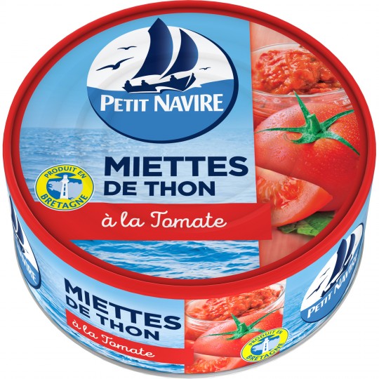 PETIT NAVIRE - MIETTES DE THON A LA TOMATE Boite de 104g net égoutté