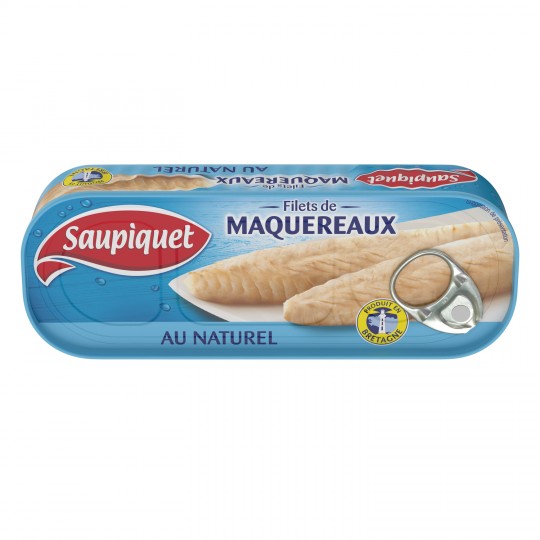 SAUPIQUET - FILETS DE MAQUEREAUX AU NATUREL Boite de 95g net égoutté