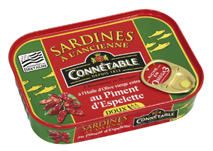 CONNETABLE - SARDINES A L\'ANCIENNE AU PIMENT ESPELETTE Boite de 115g