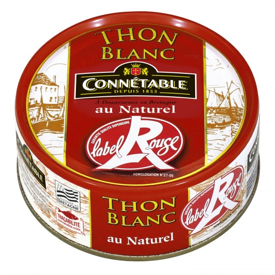 CONNETABLE - THON BLANC AU NATUREL LABEL ROUGE Boite de 120g net égoutté