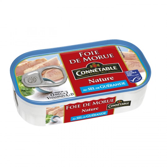 CONNETABLE - FOIE DE MORUE NATURE SEL DE GUERANDE Boite de 121g