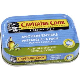 CAPITAINE COOK - ANCHOIS ENTIERS HUILE D\'OLIVE Boite de 66g net égoutté