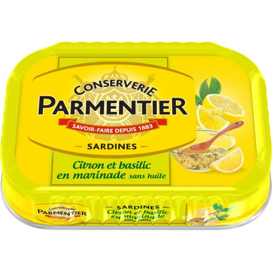 PARMENTIER - SARDINES CITRON ET BASILIC Boite de 135g