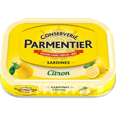 PARMENTIER - SARDINES A L\'HUILE DE TOURNESOL ET CITRON Boite de 135g