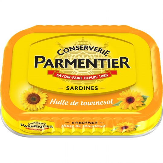 PARMENTIER - SARDINES A L\'HUILE DE TOURNESOL Boite de 135g
