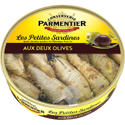 PARMENTIER - PETITES SARDINES AUX 2 OLIVES Boite de 150g