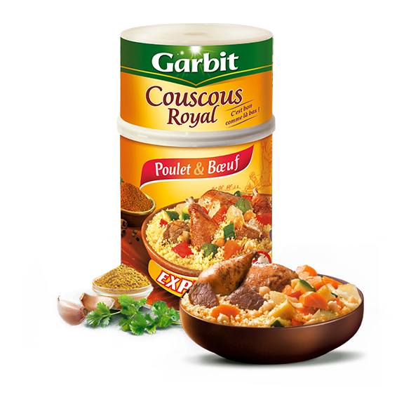 GARBIT - COUSCOUS ROYAL POULET ET BŒUF Boite de 980g