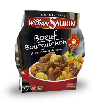 WILLIAM SAURIN - BŒUF BOURGUIGNON ET POMMES DE TERRE Assiette de 300g.