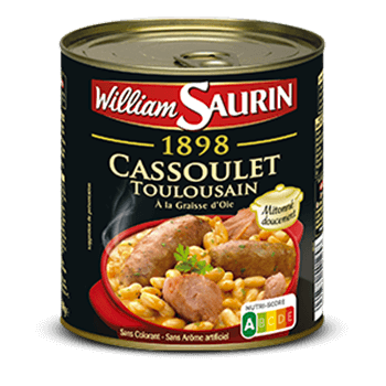 WILLIAM SAURIN - CASSOULET TOULOUSAIN 1898 Boite de 420g ou 840g.