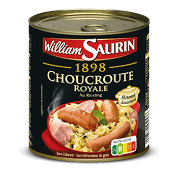 WILLIAM SAURIN - CHOUCROUTE ROYALE AU RIESLING 1898 Boite de 800g.
