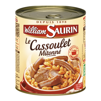 WILLIAM SAURIN - CASSOULET MITONNE Boite de 420g ou 840g