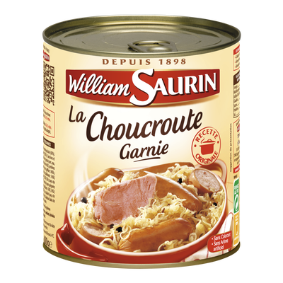 WILLIAM SAURIN - CHOUCROUTE GARNIE Boite de 400g ou 800g.