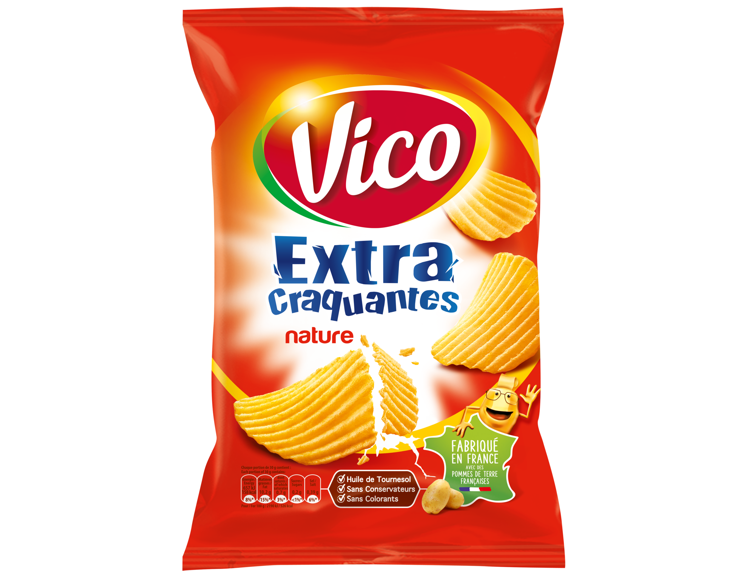 VICO - CHIPS EXTRA CRAQUANTE Paquet de 150g ou 400g.