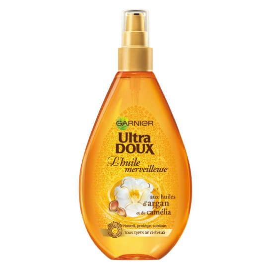 ULTRA-DOUX - HUILE MERVEILLEUSE AUX HUILES D\'ARGAN ET CAMELIA Spray de 150ml