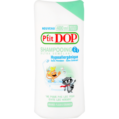 P\'TIT DOP - SHAMPOING 2 EN 1 AMANDE FLEUR D\'ORANGER Flacon de 400ml