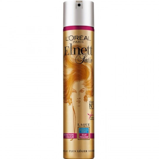 ELNETT SATIN - LAQUE FIXATION FORTE PROTECTEUR DE COULEUR Bombe de 300ml