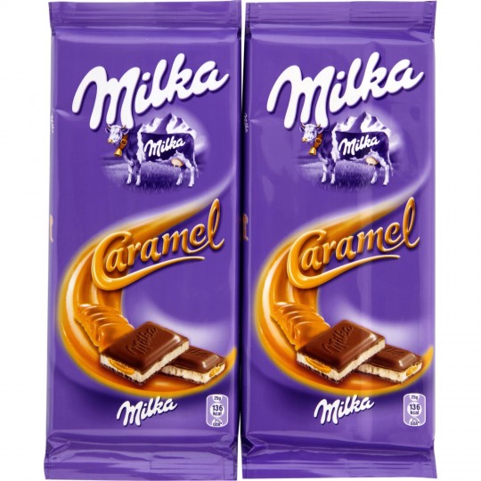 MILKA - CHOCOLAT AU LAIT CARAMEL 2 x 100g