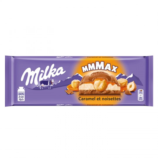 MILKA - CHOCOLAT AU LAIT CARAMEL ET NOISETTES 300g
