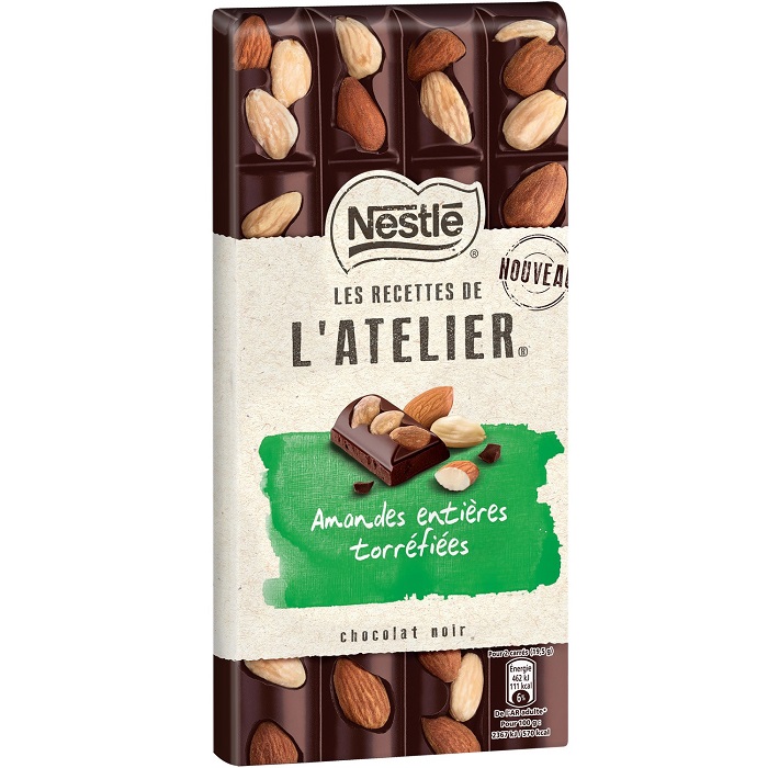 NESTLE - CHOCOLAT NOIR AMANDES ENTIERES TORREFIEES 170g