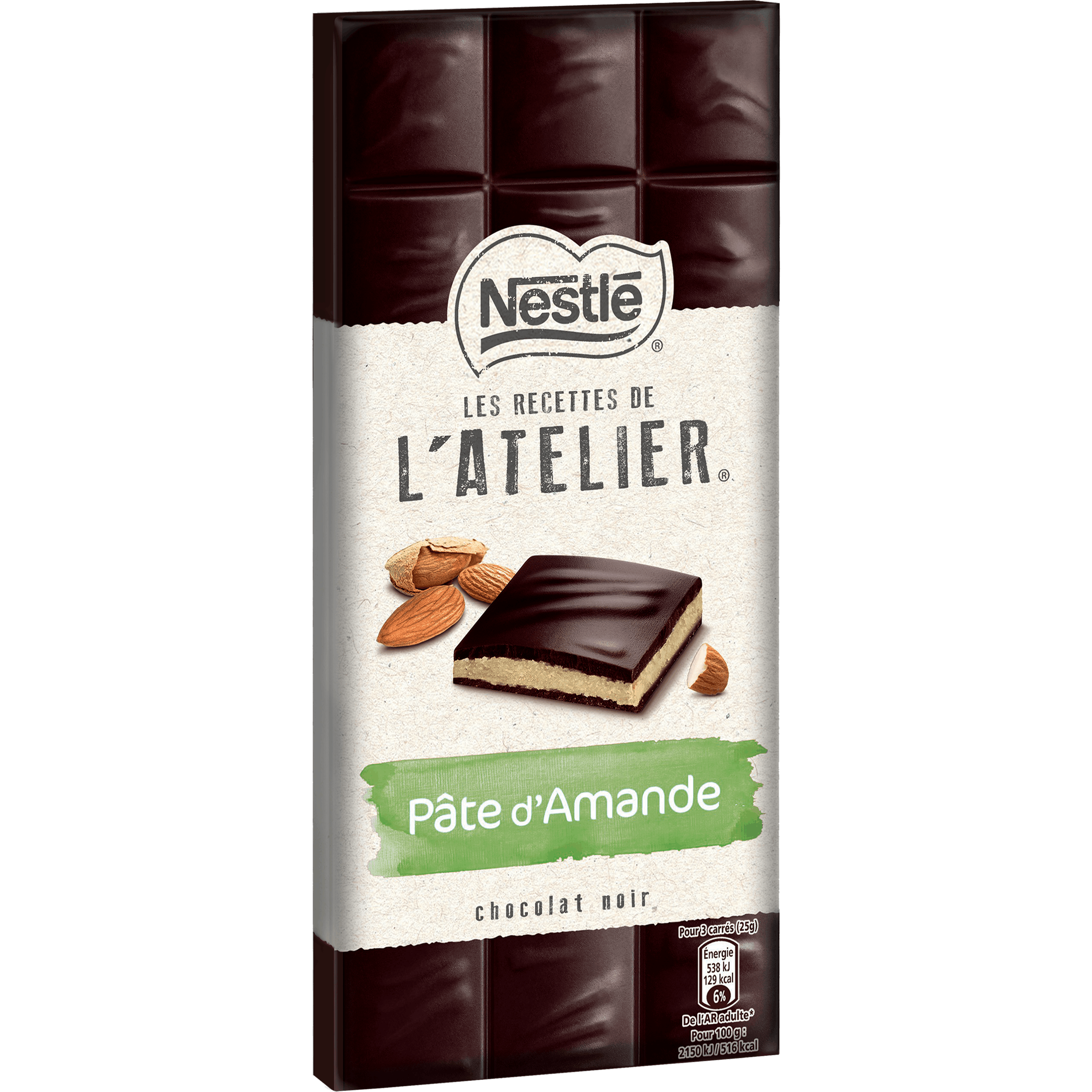 NESTLE - CHOCOLAT NOIR PÂTE D\'AMANDE 142g