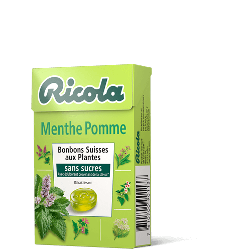 RICOLA - BONBON MENTHE POMME SANS SUCRE Boite de 50g