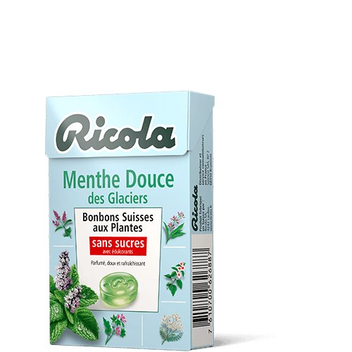 RICOLA - BONBON MENTHE DES GLACIERS SANS SUCRE Boite de 50g