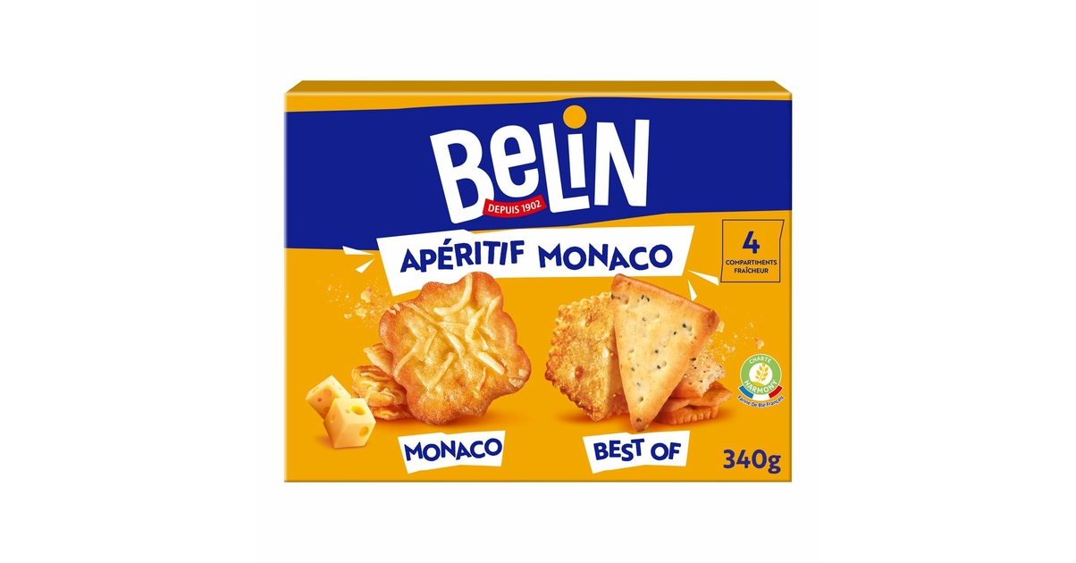 BELIN - BISCUITS APERITIF MONACO ASSORTIS Boite de 340g - Apéritif et ...