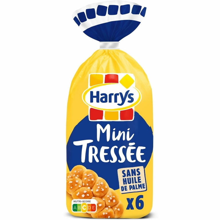 HARRYS BRIOCHES MINIS TRESSEES AU SUCRE PERLE Paquet De 6 Petit