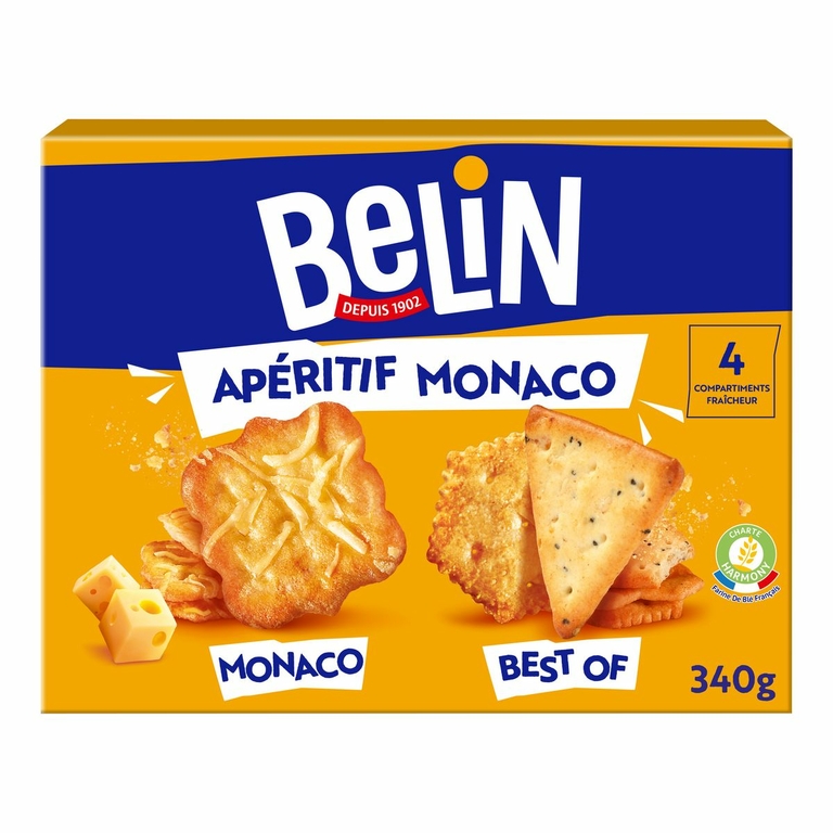 BELIN - BISCUITS APERITIF MONACO ASSORTIS Boite de 340g - Apéritif et ...