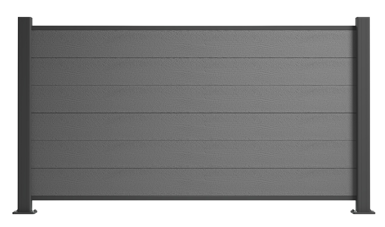 Kit clôture Composite/aluminium GRIS Quartz - Pose à sceller