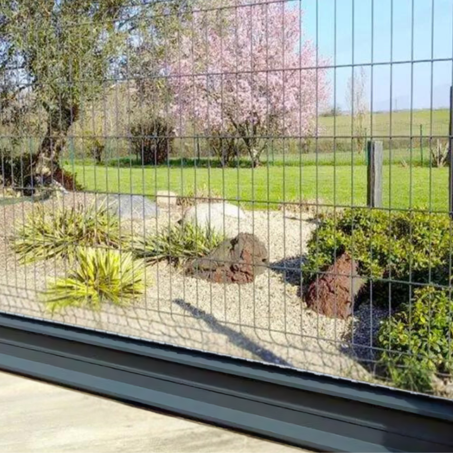 Kit clôture medium anthracite avec soubassement aluminium Gris 7016