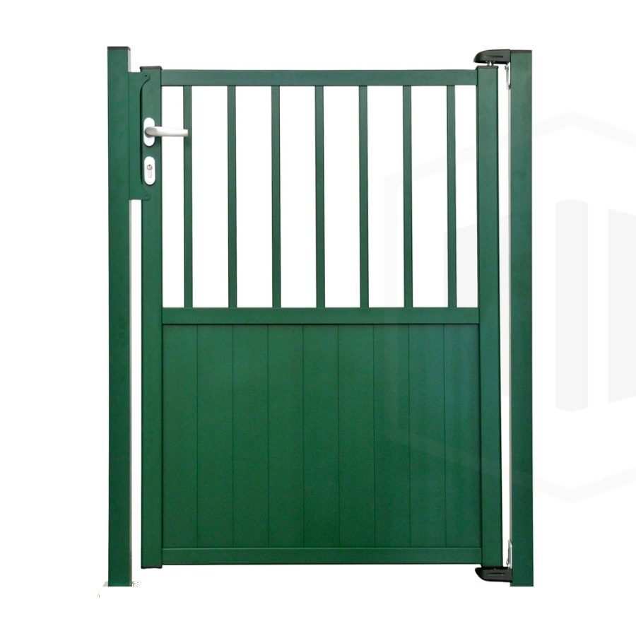 Portillon aluminium semi-barreaudé - VERT 6005